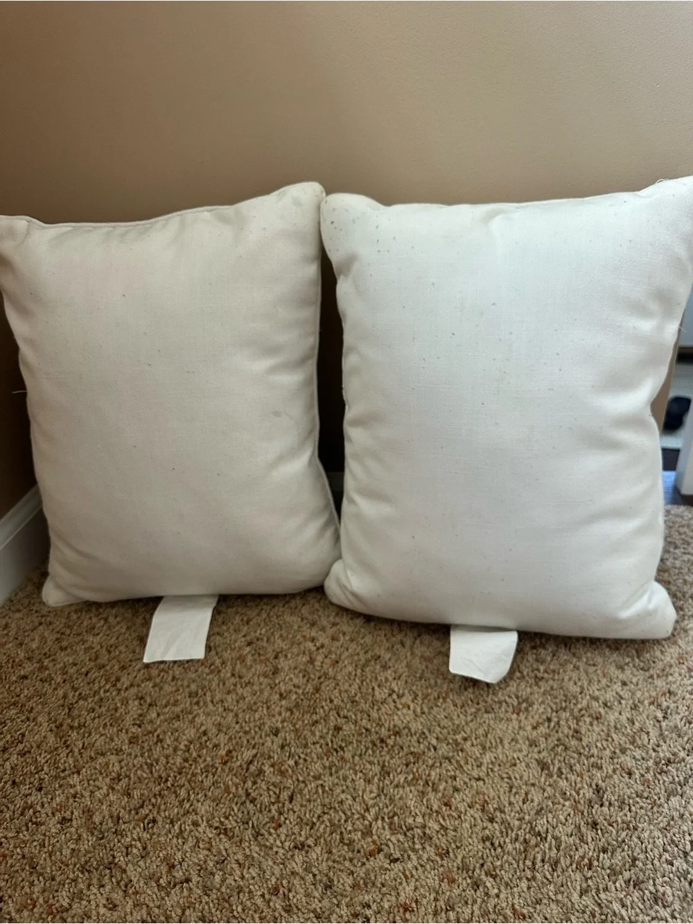 Pair of 13”x17” teal and cream beaded mermaid accent pillows